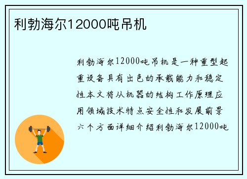 利勃海尔12000吨吊机